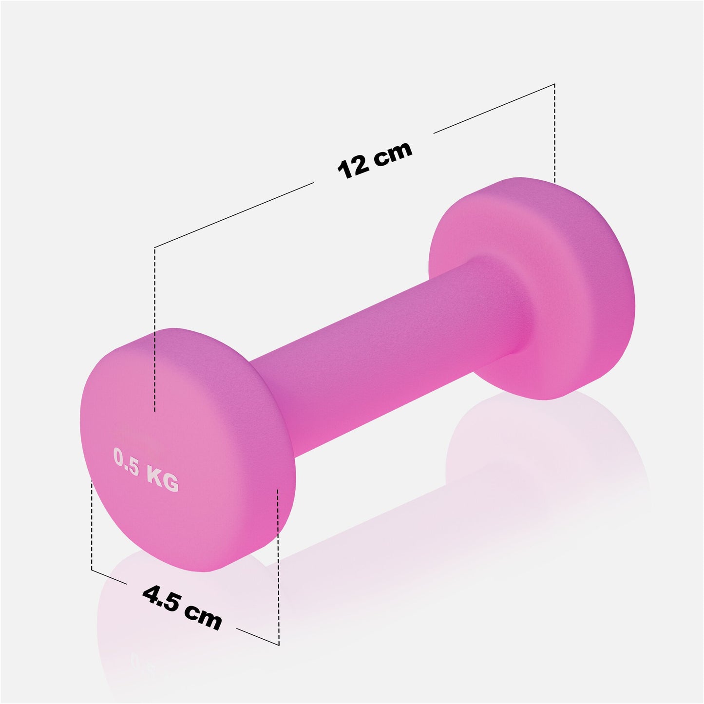 Manubrio rosa Gorilla Sports 0.5 kg per fitness, bodybuilding, dimensioni 12x4,5 cm
