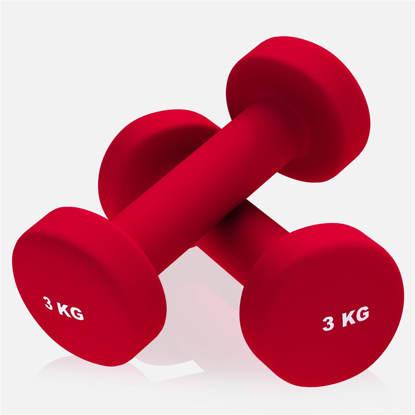 Coppia di manubri fitness rossi da 3 kg Gorilla Sports per allenamento a casa o palestra