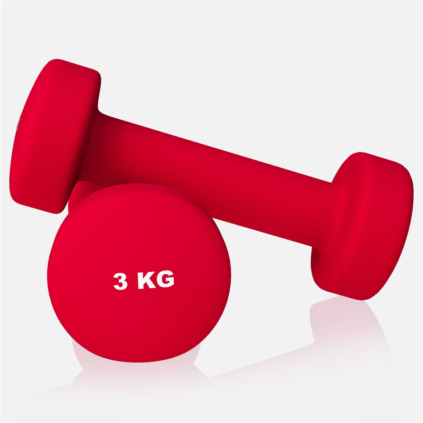 Coppia di manubri fitness rossi 3 kg Gorilla Sports per palestra e allenamento domestico