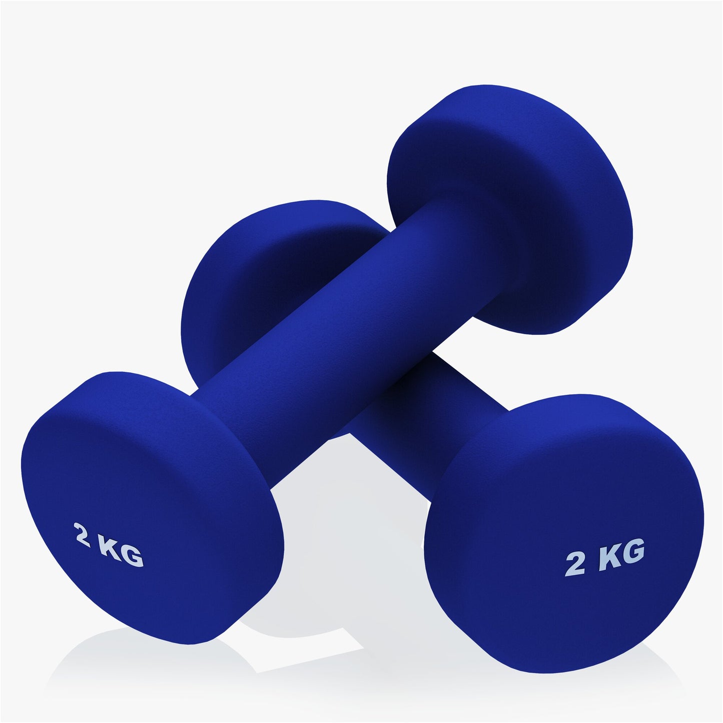 Coppia di manubri fitness blu 2 kg Gorilla Sports per allenamento bodybuilding