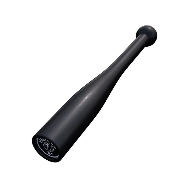 Indian club nero Gorilla Sports per allenamento bodybuilding e fitness su sfondo bianco