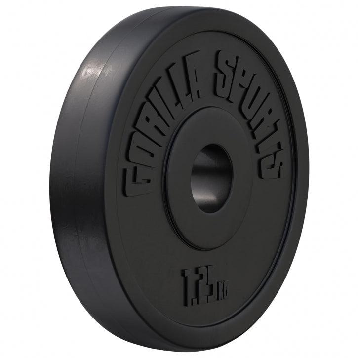 Piastra pesi nera Gorilla Sports 1.25 kg per bodybuilding e fitness
