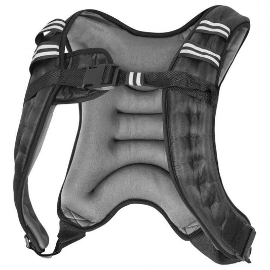 Gilet zavorrato Gorilla Sports nero per allenamento fitness e bodybuilding, vista frontale