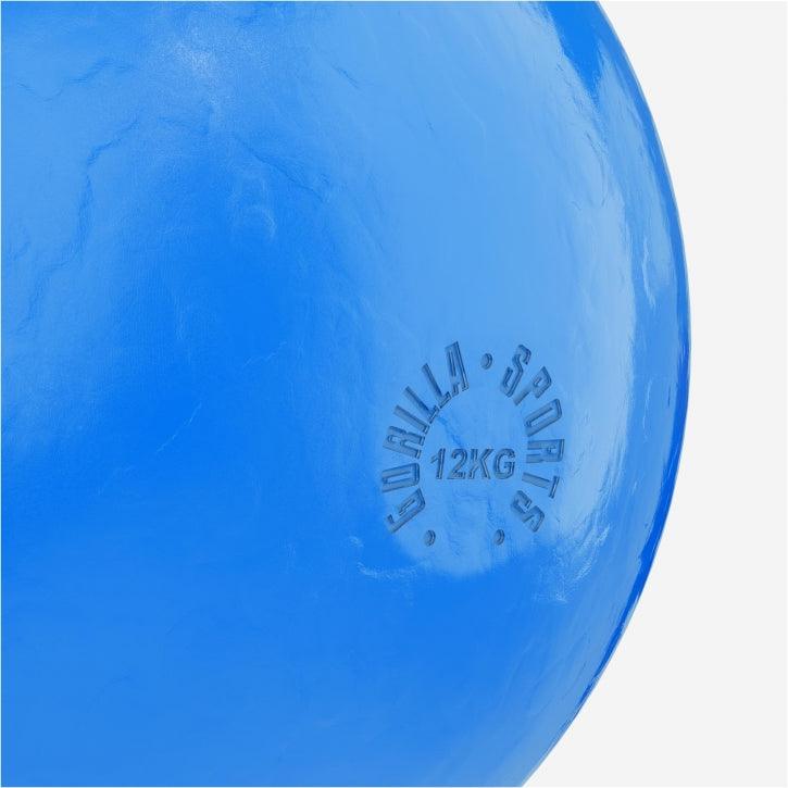 Palla medica blu Gorilla Sports 12kg per allenamento fitness e bodybuilding