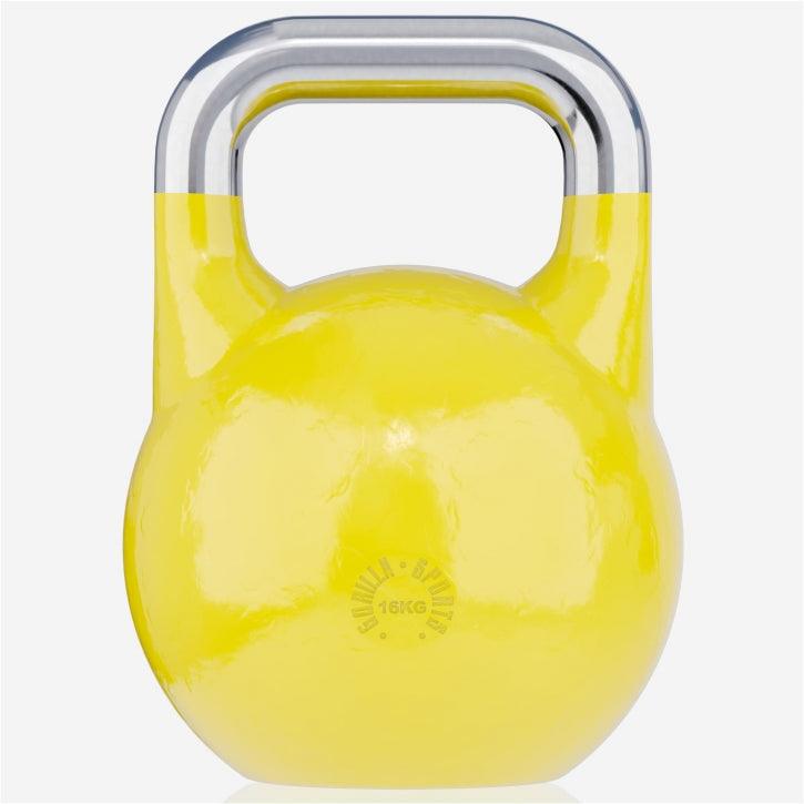Kettlebell giallo 16 kg Gorilla Sports per allenamento fitness e bodybuilding