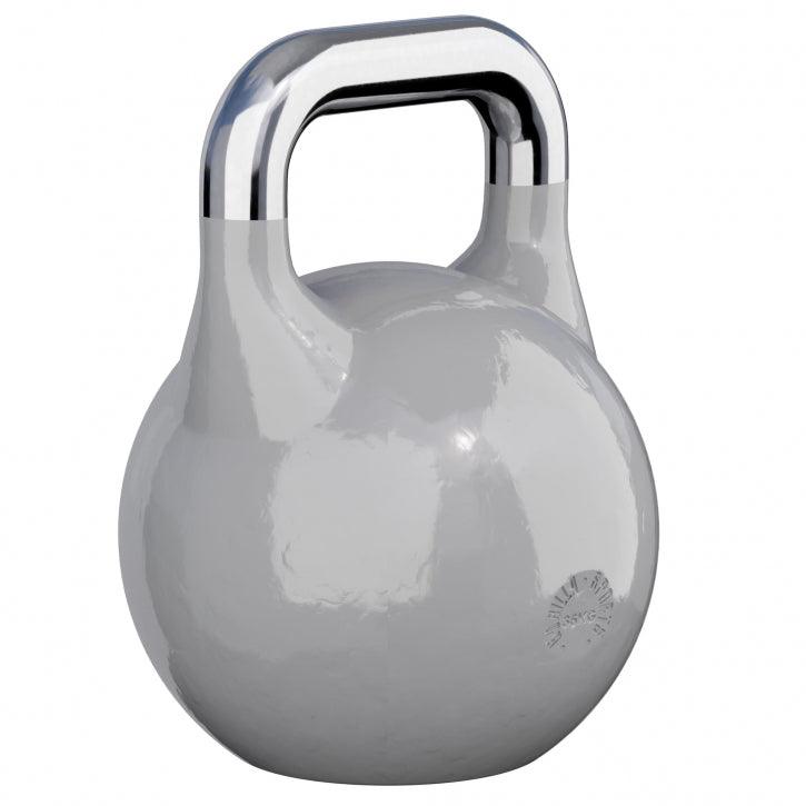 Kettlebell grigia lucida Gorilla Sports per allenamento fitness e bodybuilding