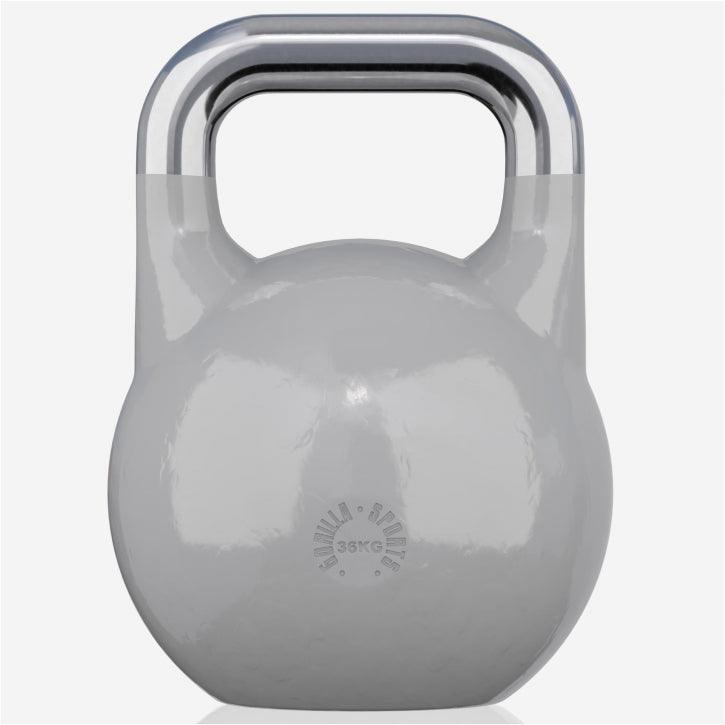 Kettlebell grigia Gorilla Sports 36 kg per allenamento bodybuilding e fitness