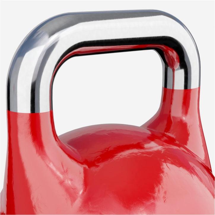 Kettlebell rosso con maniglia cromata per fitness e bodybuilding Gorilla Sports