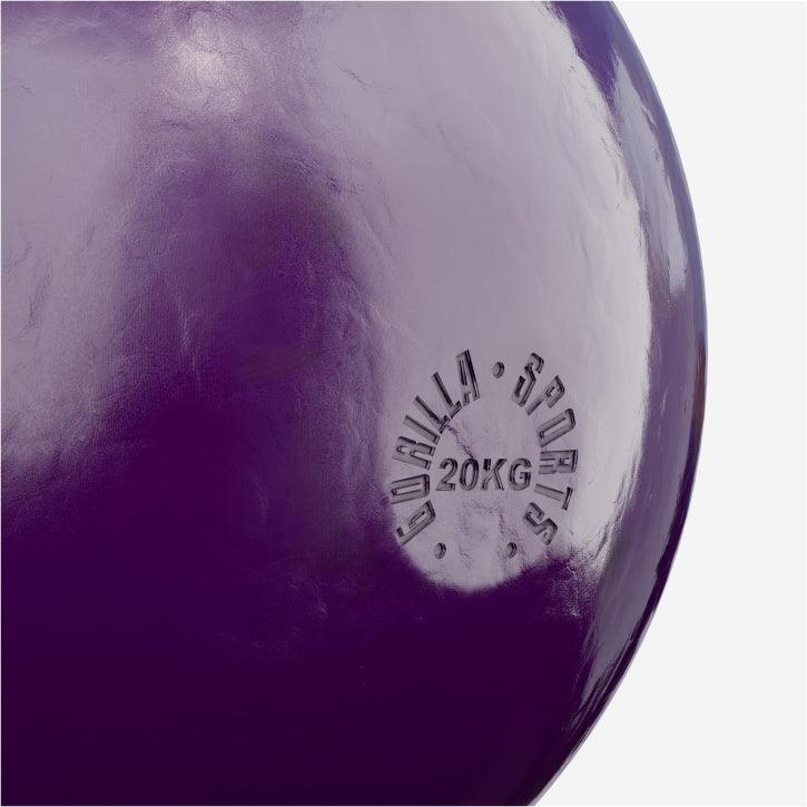 Palla medica viola Gorilla Sports da 20 kg per fitness e bodybuilding