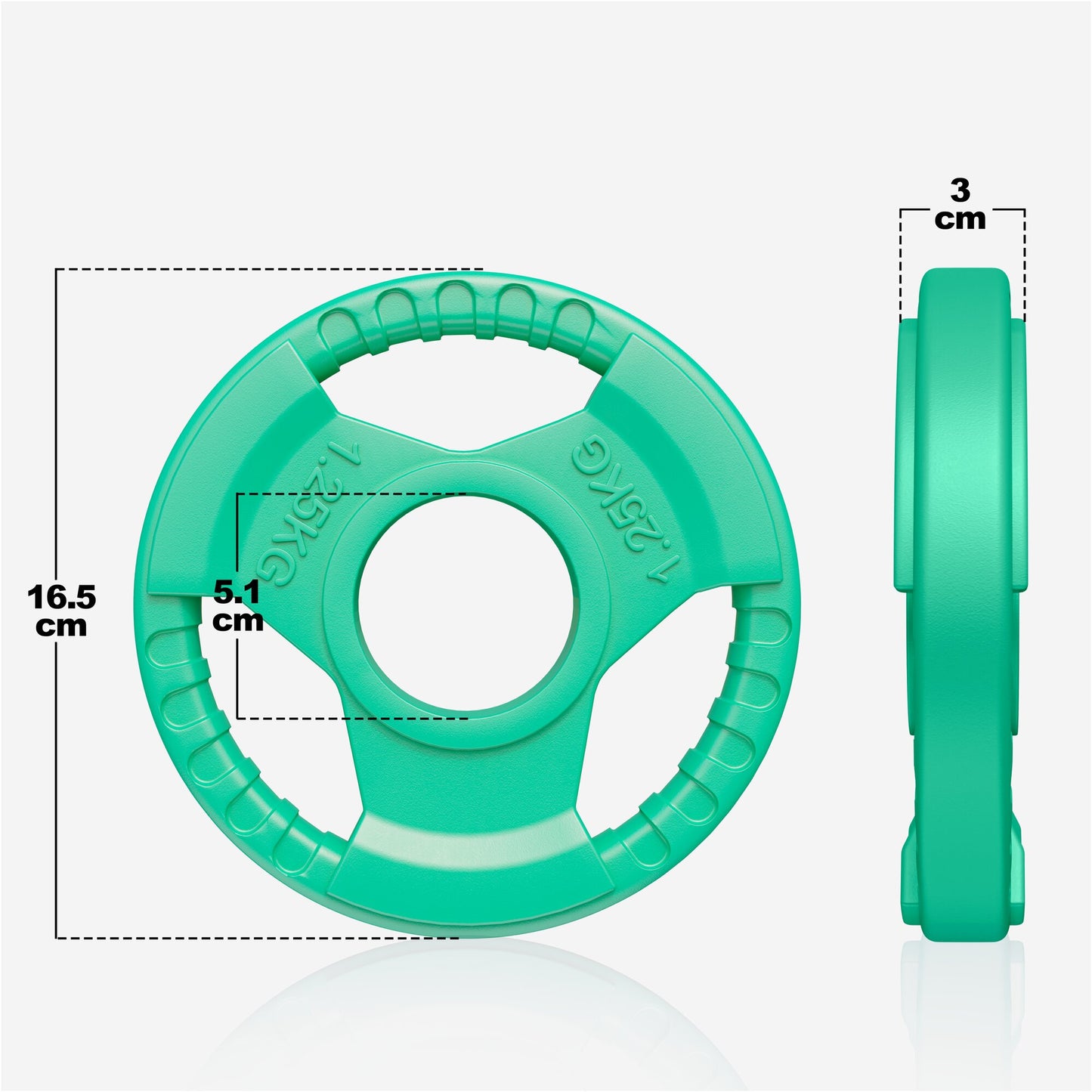 Dischi Pesi Olympia 50/51mm, 1,25-25 kg, con impugnatura in gomma