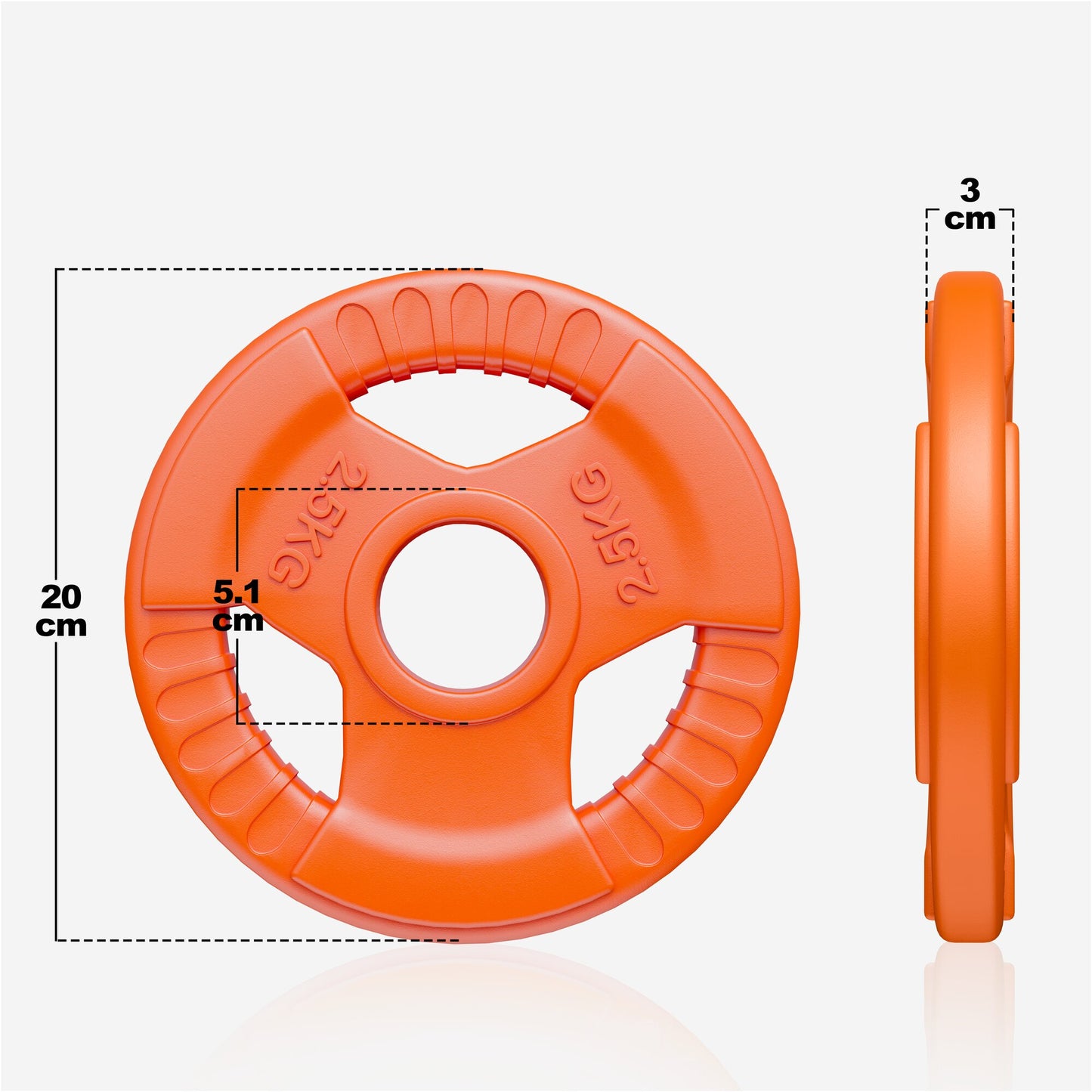 Dischi Pesi Olympia 50/51mm, 1,25-25 kg, con impugnatura in gomma