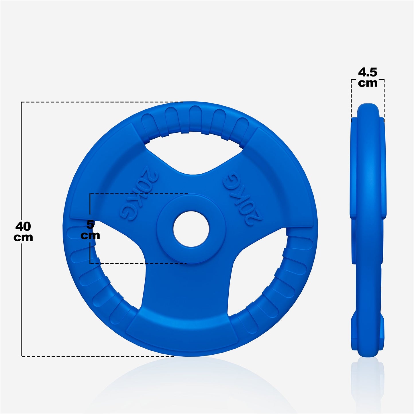 Dischi Pesi Olympia 50/51mm, 1,25-25 kg, con impugnatura in gomma