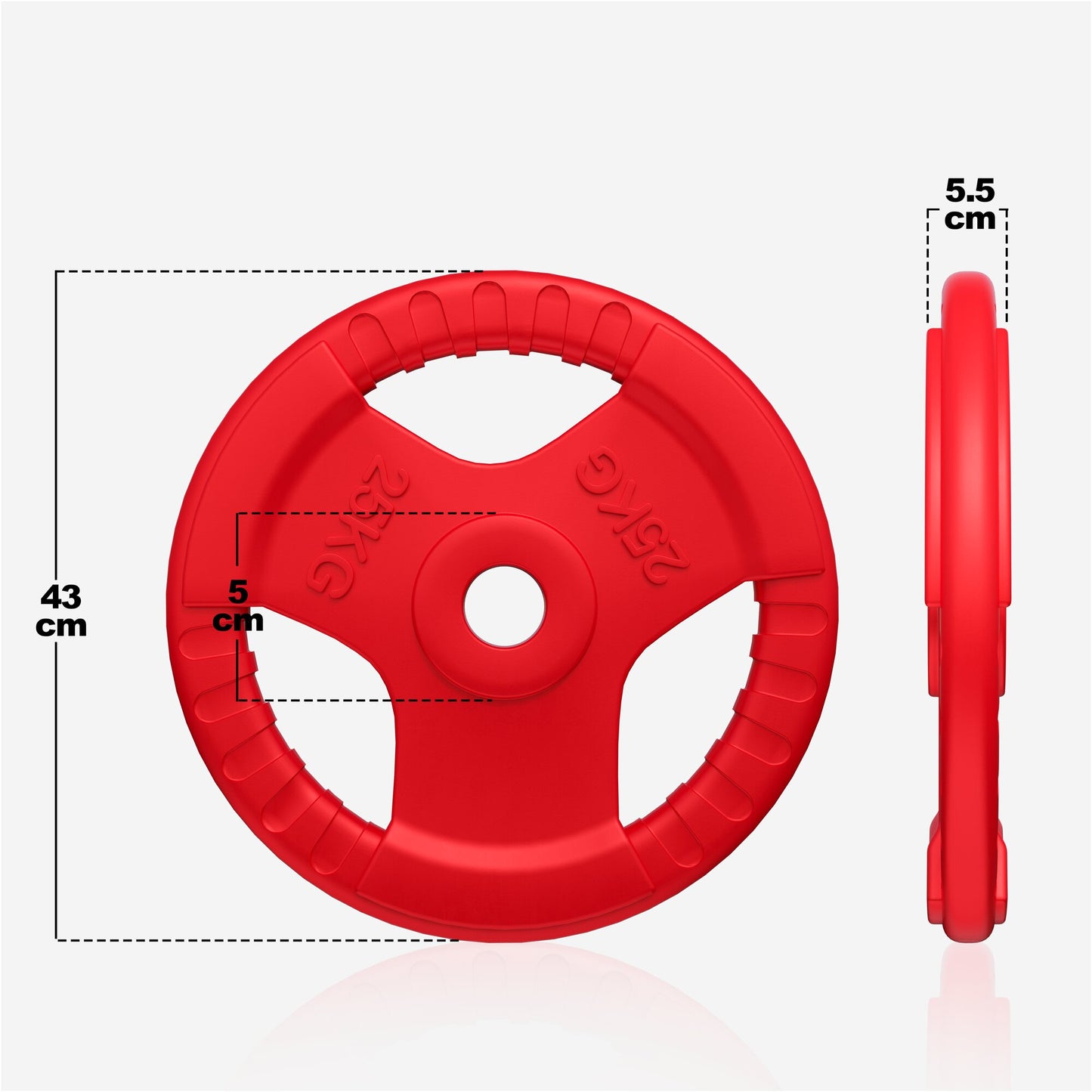Dischi Pesi Olympia 50/51mm, 1,25-25 kg, con impugnatura in gomma