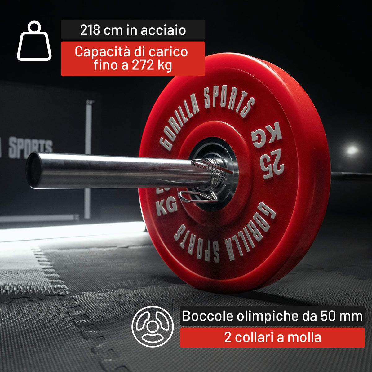 Bilanciere Olimpico da 218 cm, 50/51 mm