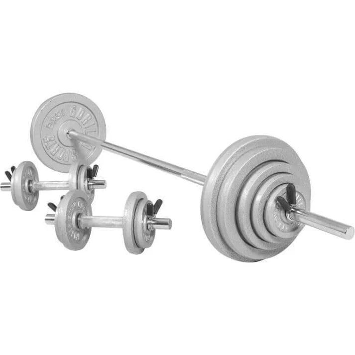 Set Bilanciere, Manubri e Dischi in Ghisa 100 kg
