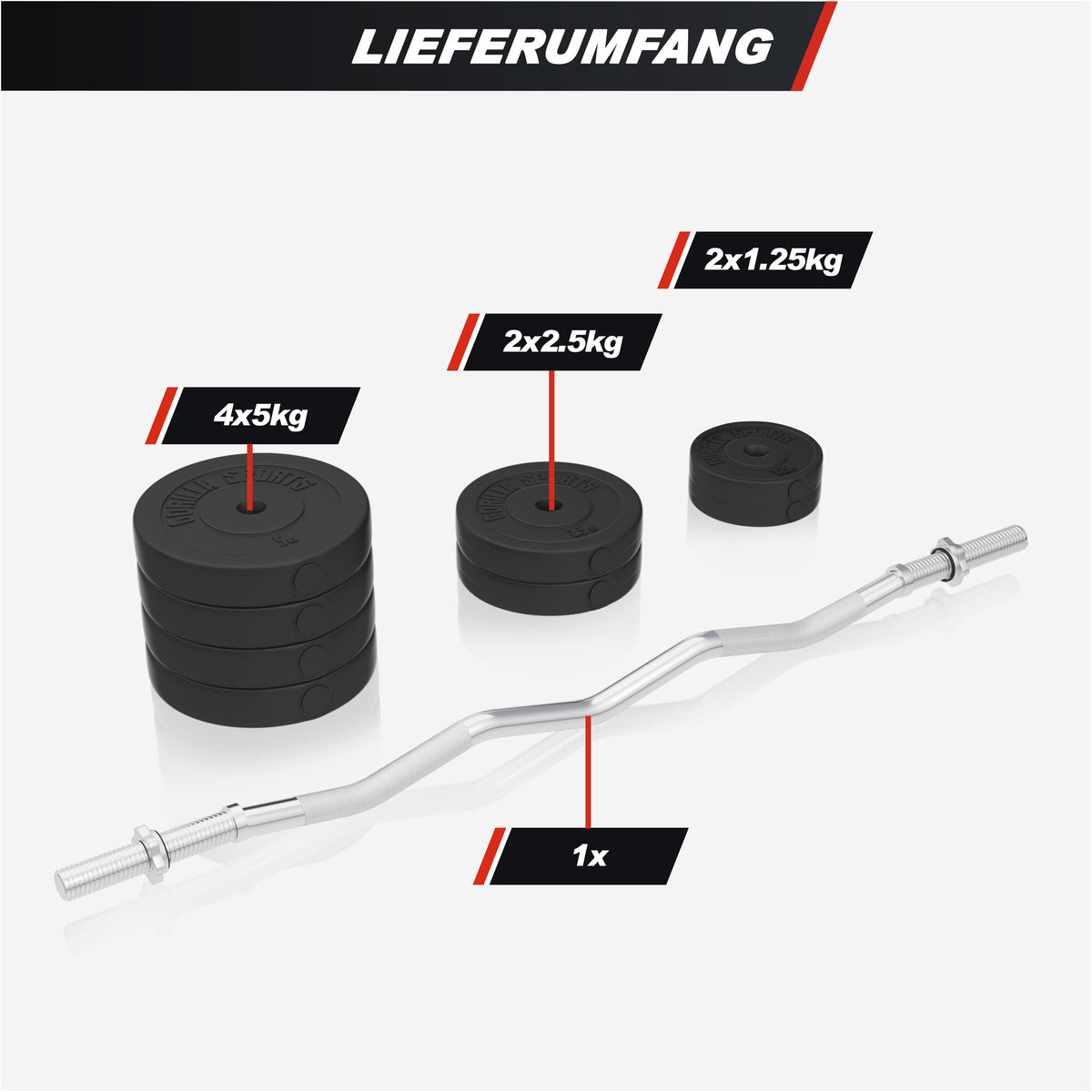 Set Supporto, Bilanciere EZ e Dischi 35 kg