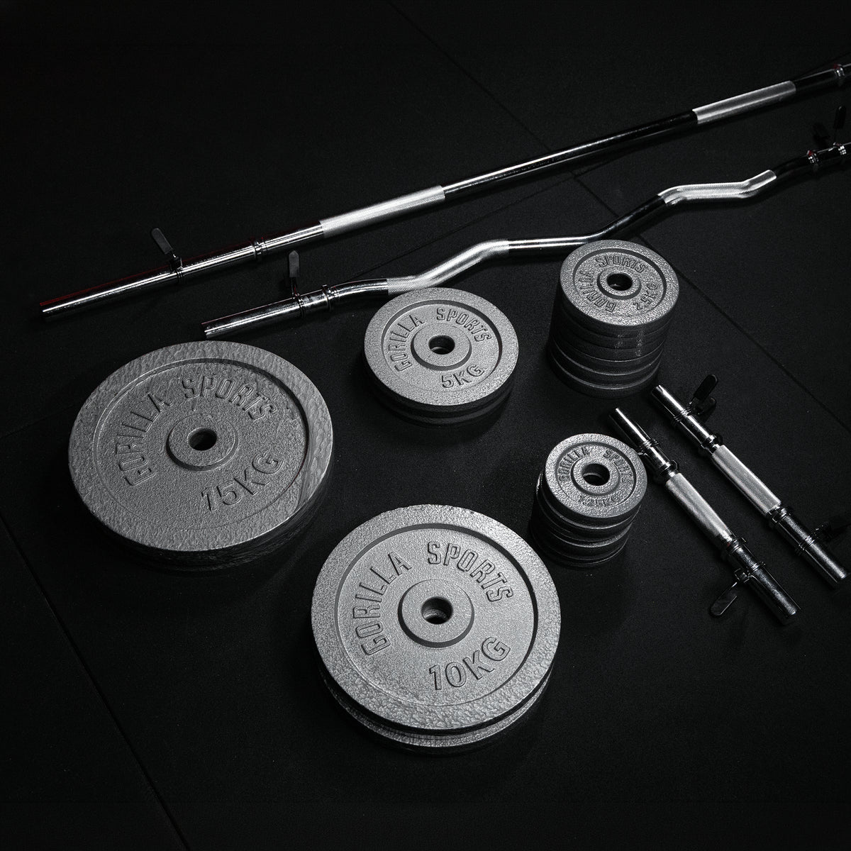 Set Bilanciere, Barra EZ, Manubri, Dischi in Ghisa 108 kg