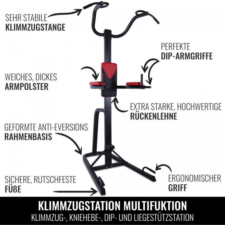 Power Tower Multifunzione in nero/rosso