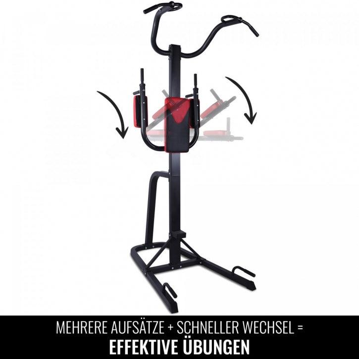 Power Tower Multifunzione in nero/rosso