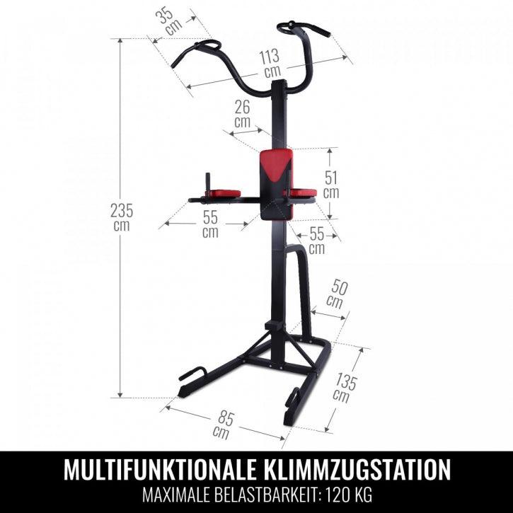 Power Tower Multifunzione in nero/rosso
