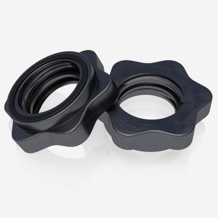 Coppia di ghiera per bilanciere in plastica nera Gorilla Sports, accessori fitness