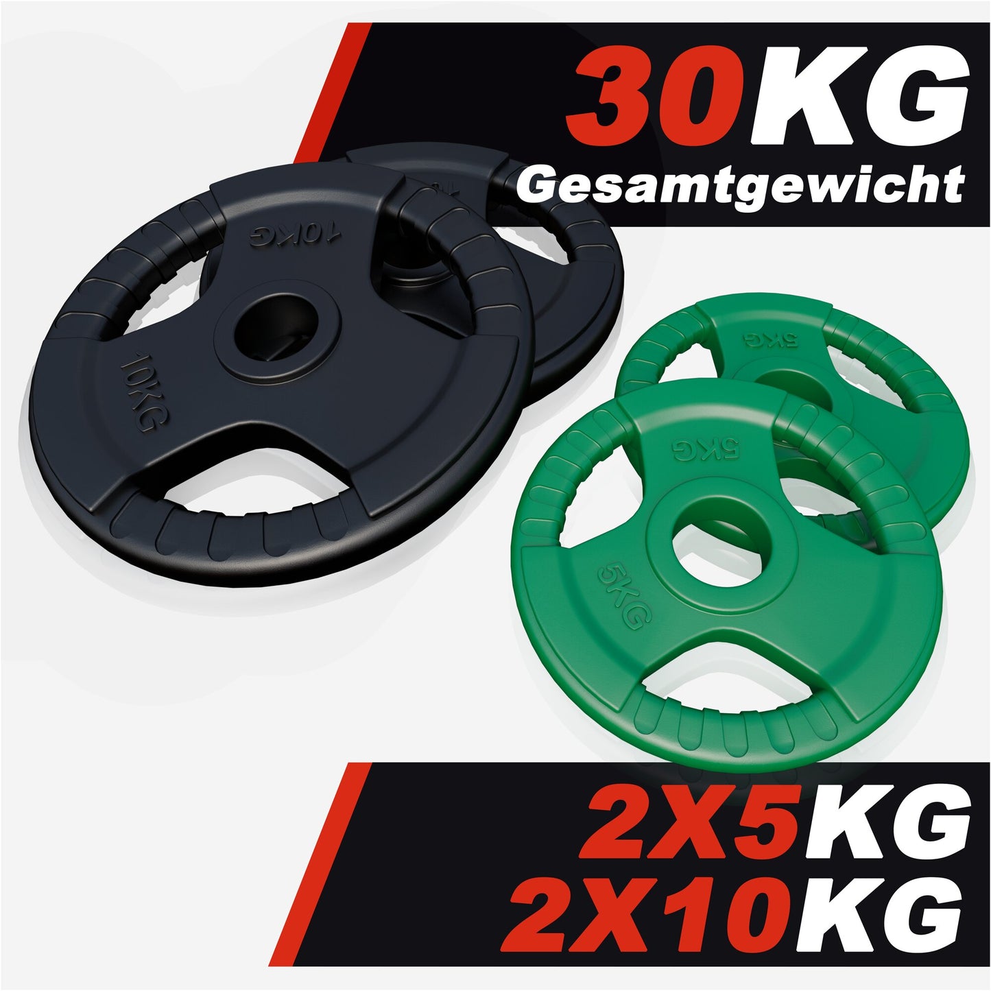 Dischi Pesi Olympia 50/51mm, 1,25-25 kg, con impugnatura in gomma