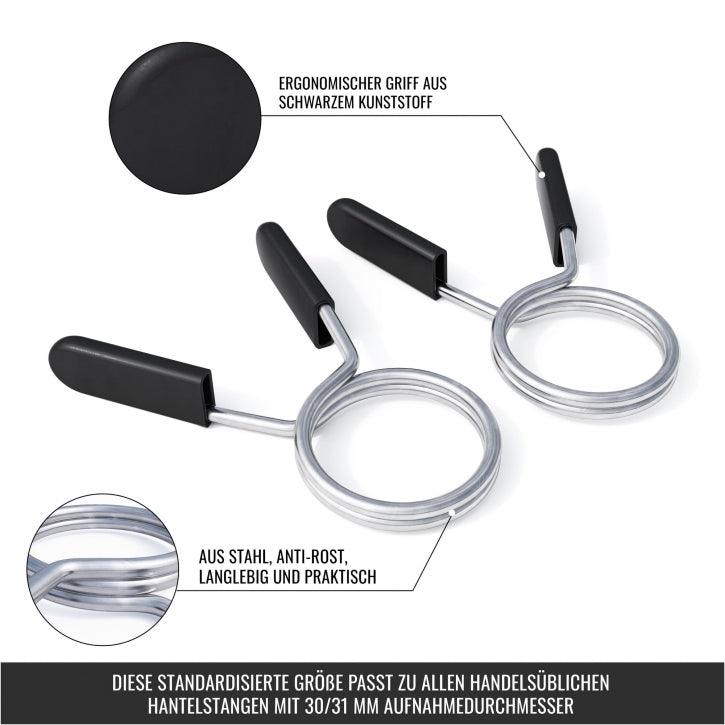 Set 2 Collari a Molla per bilancieri 30/31 mm