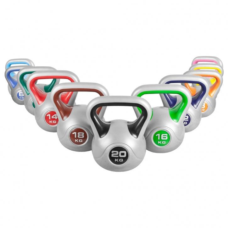 Kettlebell Colorato in Plastica, Peso a Scelta 2-20 kg