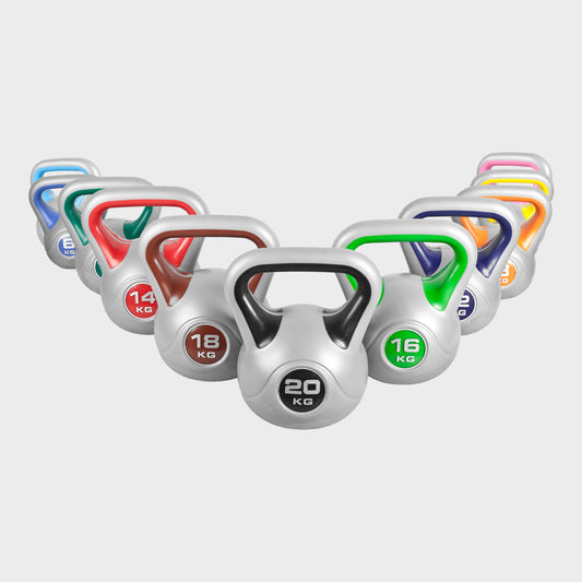 Kettlebell Colorato in Plastica, Peso a Scelta 2-20 kg
