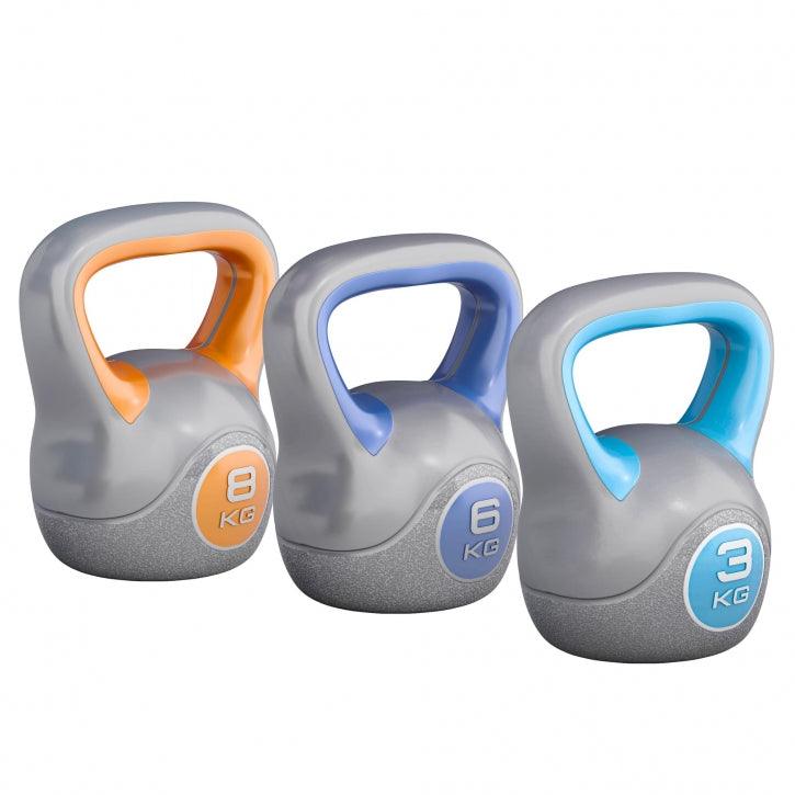 Kettlebell Colorato in Plastica, Peso a Scelta 2-20 kg