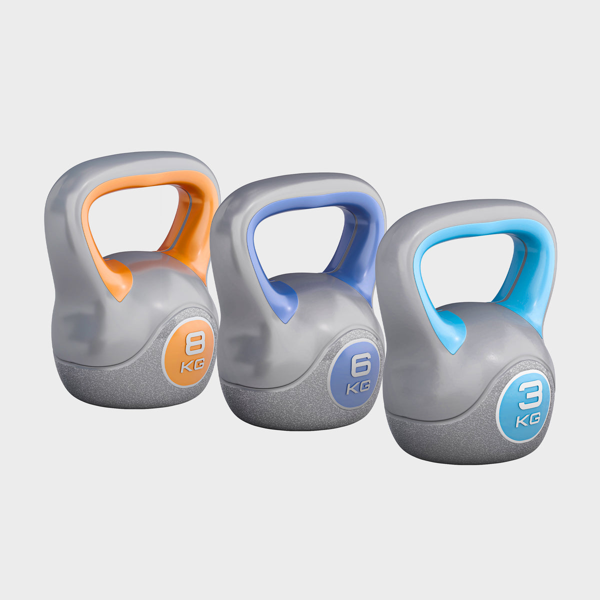 Kettlebell Colorato in Plastica, Peso a Scelta 2-20 kg