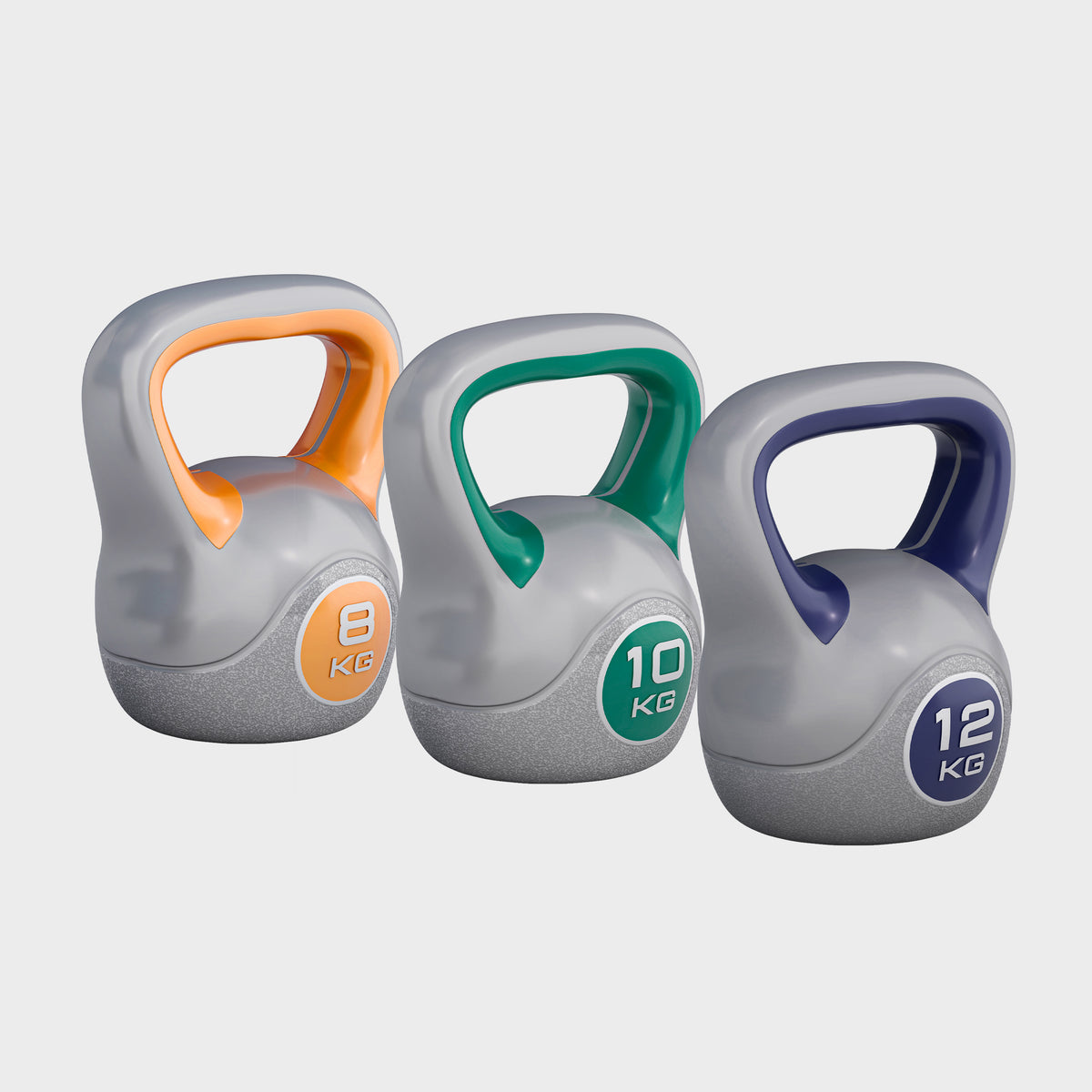 Kettlebell Colorato in Plastica, Peso a Scelta 2-20 kg