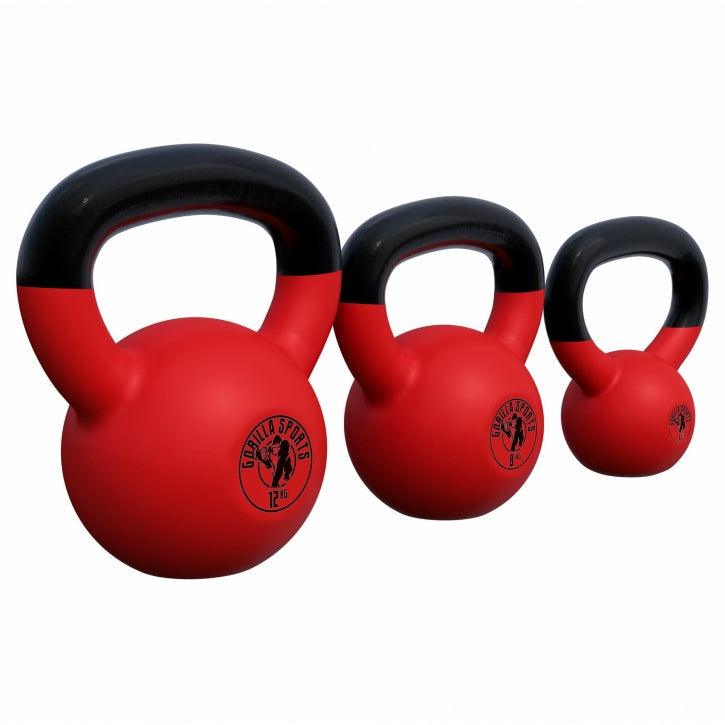 Kettlebell in Gesso con Rivestimento in Vinile 2 kg - 32 kg