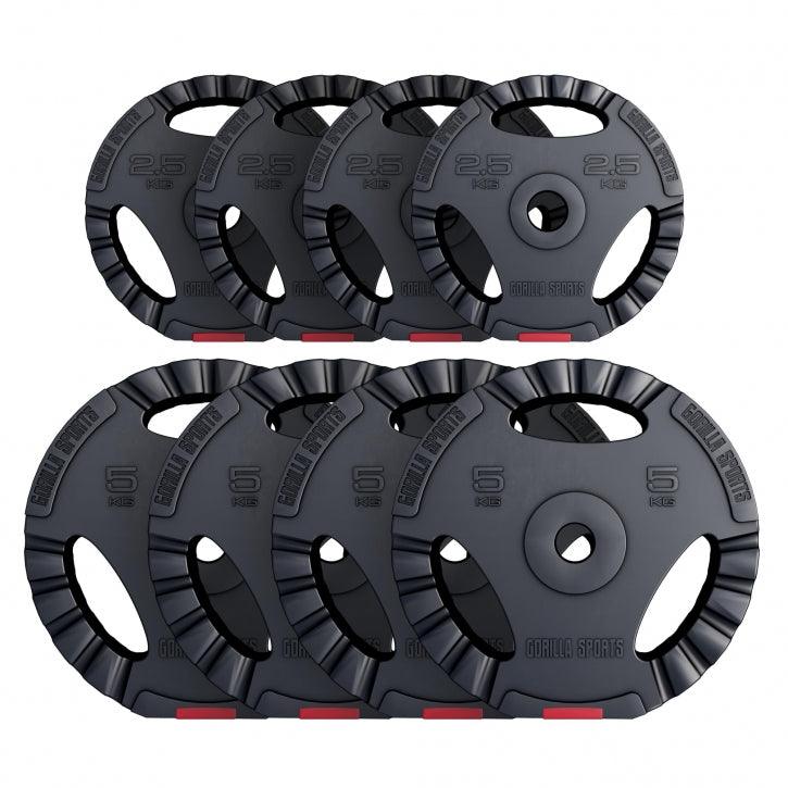 Set dischi pesi Gorilla Sports 2,5 kg e 5 kg per palestra, bodybuilding e fitness