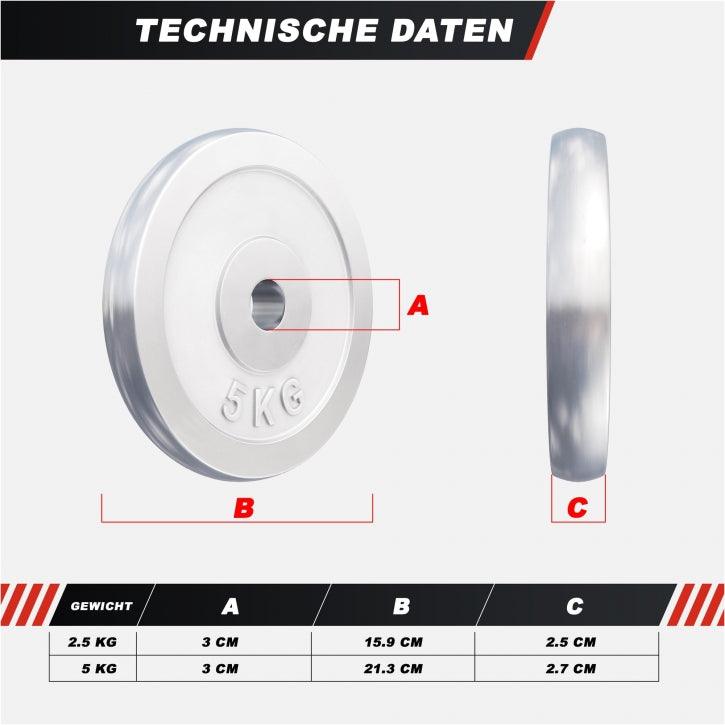 Dischi Pesi 30/31 mm, 0,5-30 kg, cromati