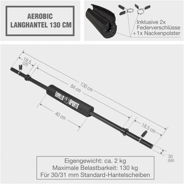 Bilanciere Aerobico 130 cm con Cuscinetto per il Collo