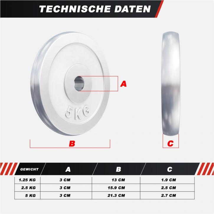 Dischi Pesi 30/31 mm, 0,5-30 kg, cromati