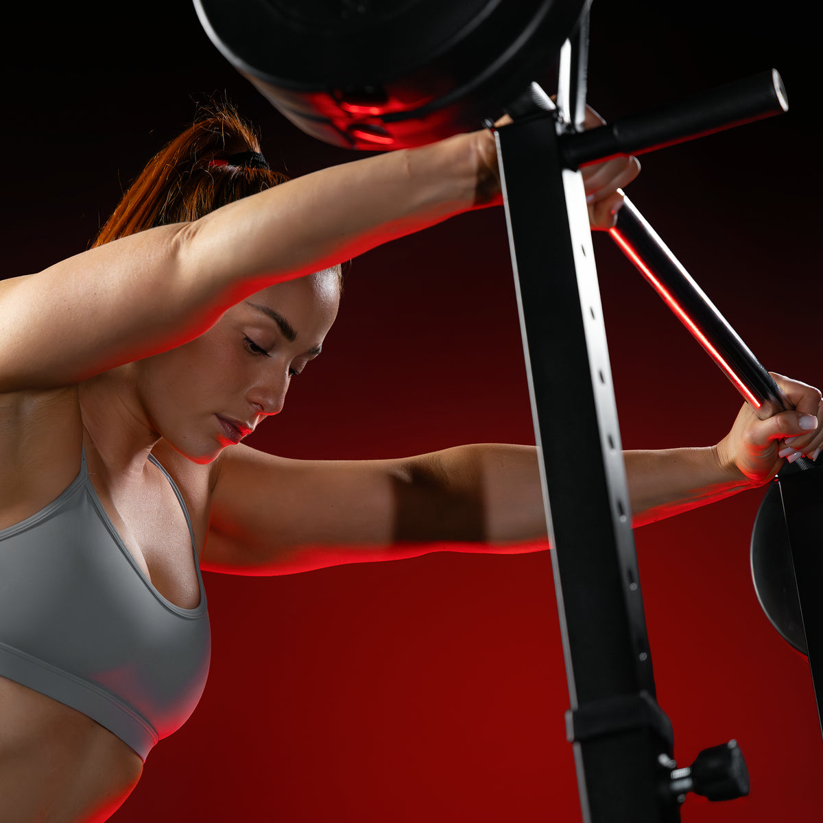 Squat Rack con Bilanciere e Set di Dischi