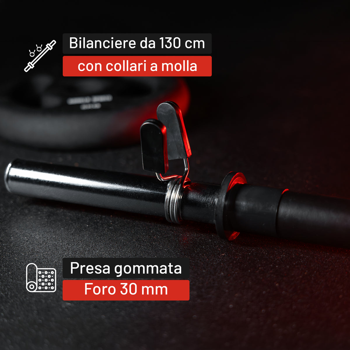 Bilanciere Cromato nero 130 cm