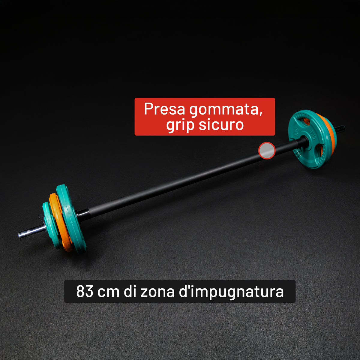 Bilanciere Cromato nero 130 cm