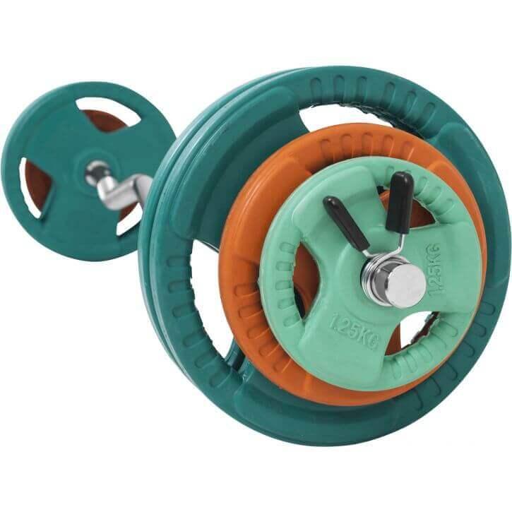 Set Curl Bilanciere EZ e Dischi Gommati 35 kg 30/31 mm