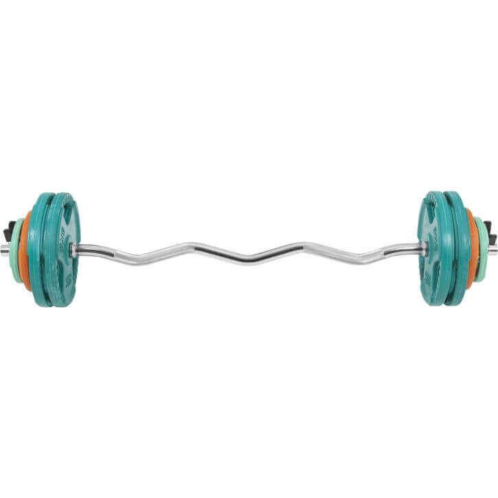 Set Curl Bilanciere EZ e Dischi Gommati 35 kg 30/31 mm