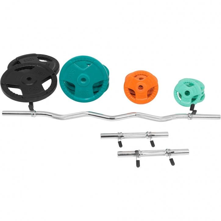 Set Curl Bilanciere EZ, Manubri e Dischi Gommati 70 kg 30/31 mm