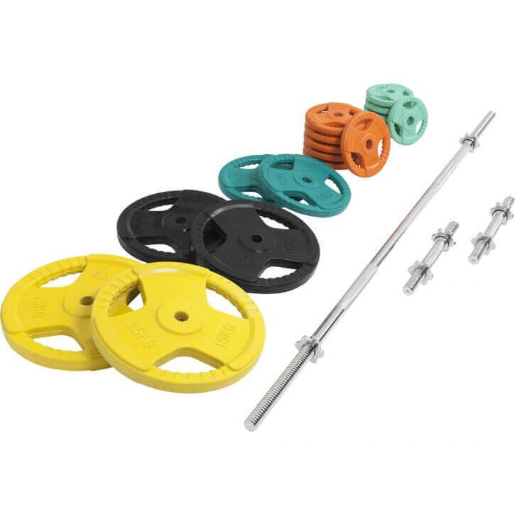 Set Bilanciere, Manubri e Dischi Gripper Gommati 100 kg