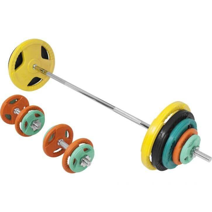 Set Bilanciere, Manubri e Dischi Gripper Gommati 100 kg
