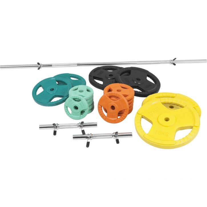 Set Bilanciere, Manubri e Dischi Gripper Gommati 100 kg