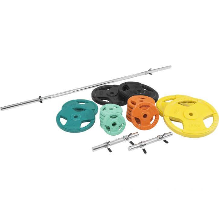 Set Bilanciere, Manubri e Dischi Gripper Gommati 100 kg