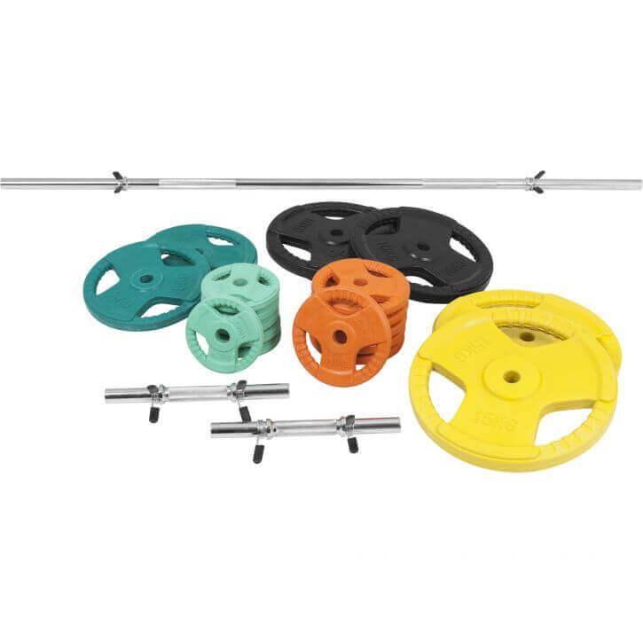 Set Bilanciere, Manubri e Dischi Gripper Gommati 100 kg