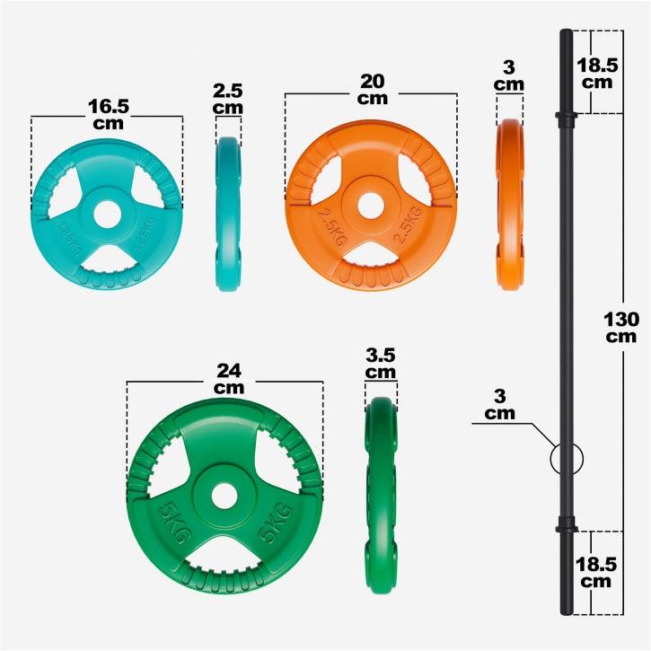 Set Bilanciere e Pesi per Aerobica 19,5 kg