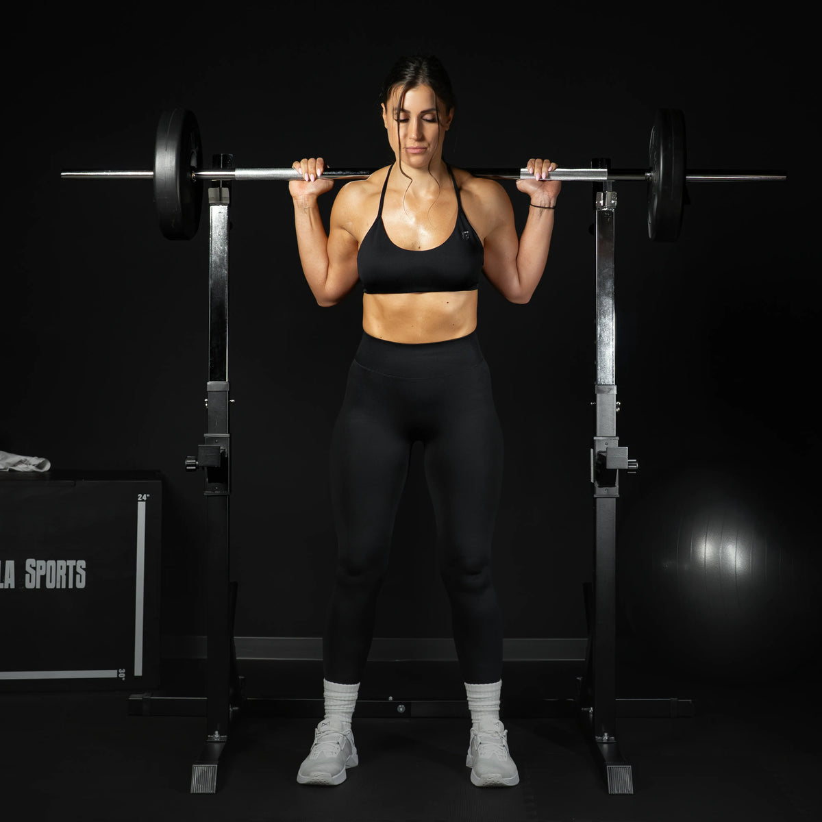Squat Rack Regolabile con Porta Dischi, 250 kg